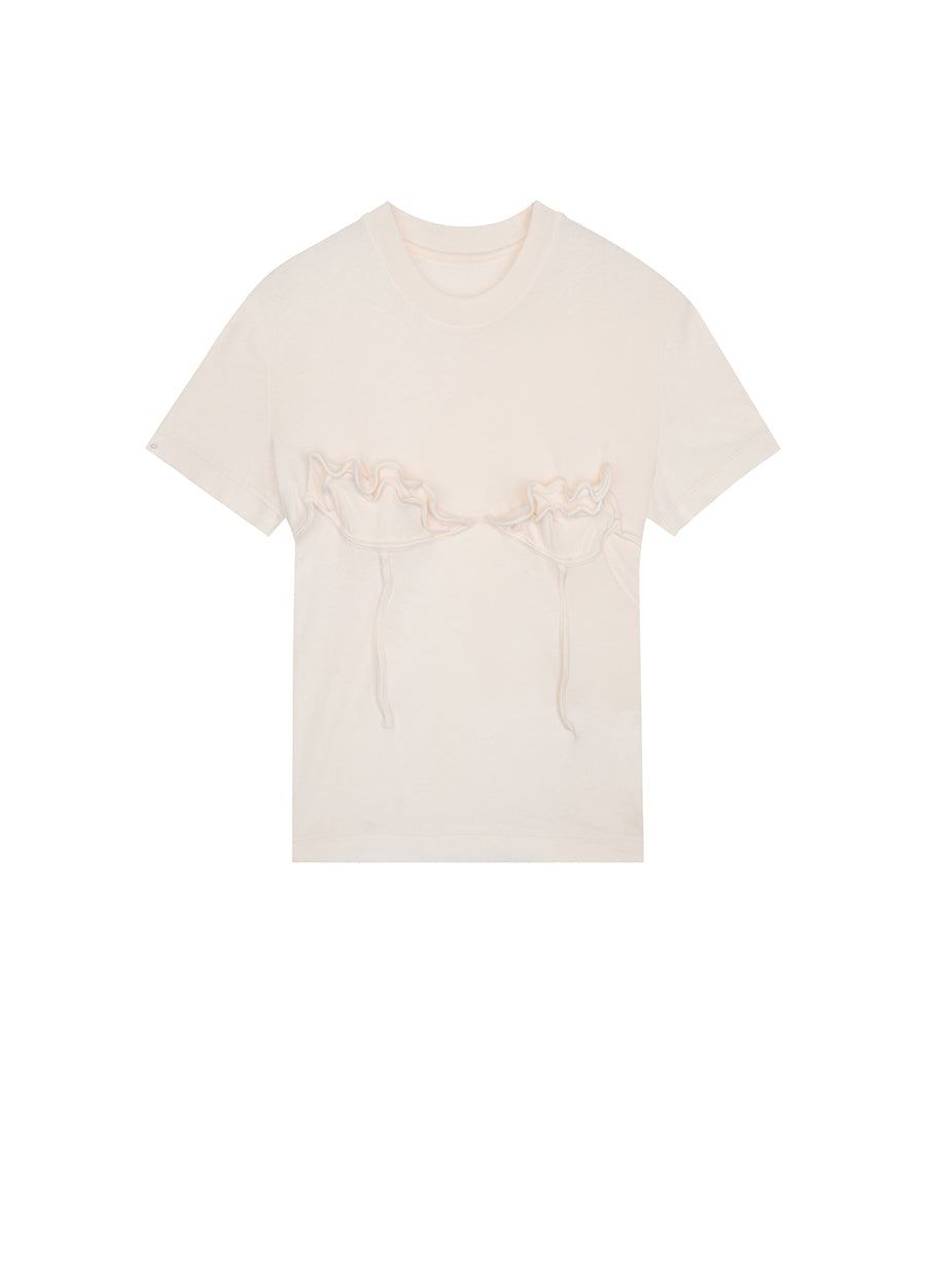 T-shirt /JNBY Drawstring Aluminum Wire Short-sleeved T-shirt Wheat3