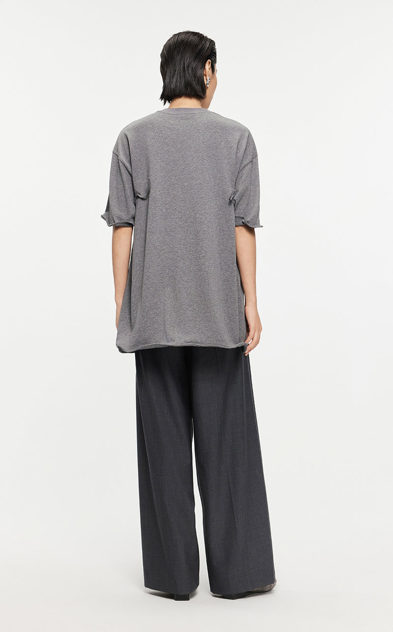 T-shirt /JNBY Drawstring Aluminum Wire Cotton T-shirt