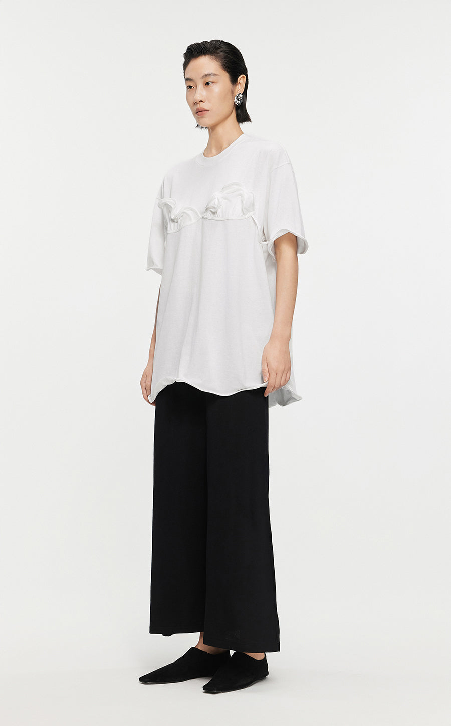 T-shirt /JNBY Drawstring Aluminum Wire Cotton T-shirt