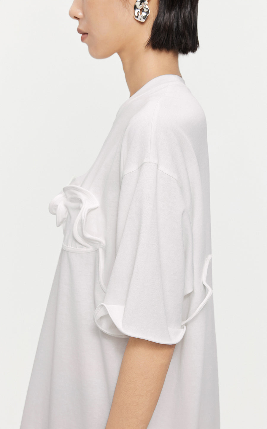 T-shirt /JNBY Drawstring Aluminum Wire Cotton T-shirt