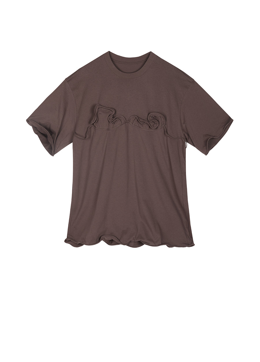 T-shirt /JNBY Drawstring Aluminum Wire Cotton T-shirt