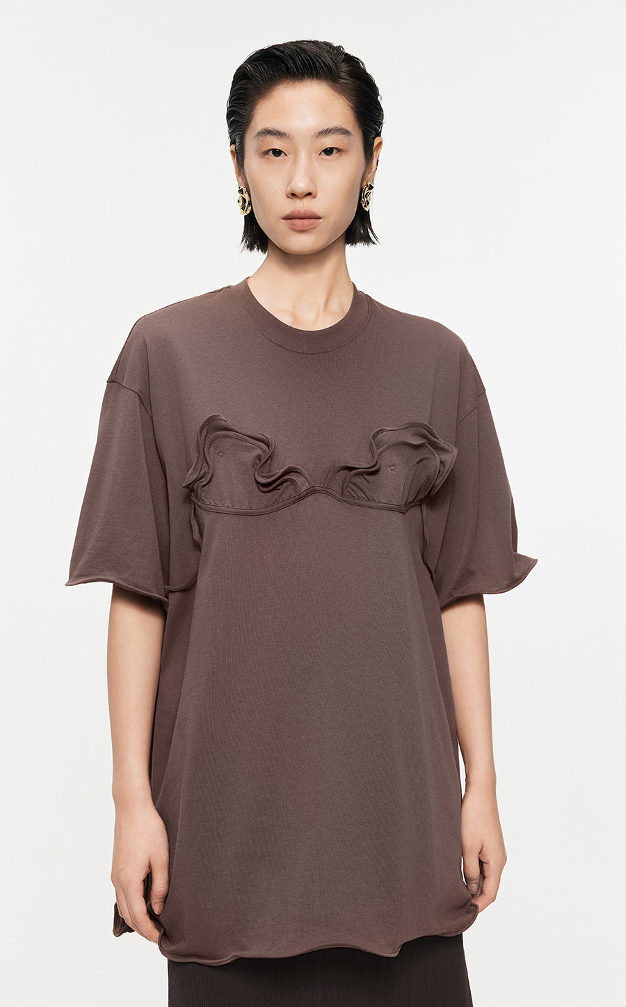 T-shirt /JNBY Drawstring Aluminum Wire Cotton T-shirt