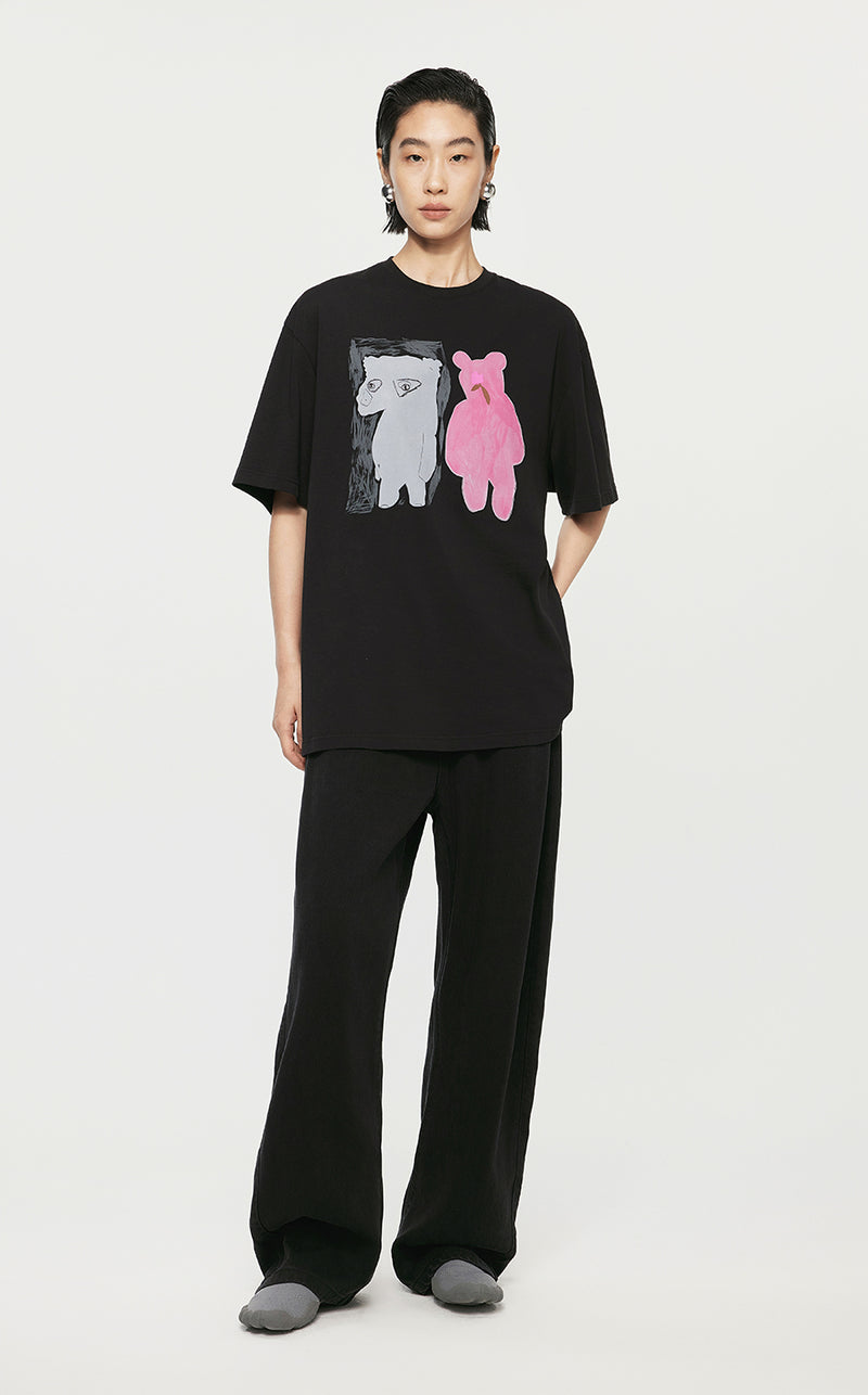 T-Shirt/JNBY Loose Fitting Short-sleeved T-Shirt Black