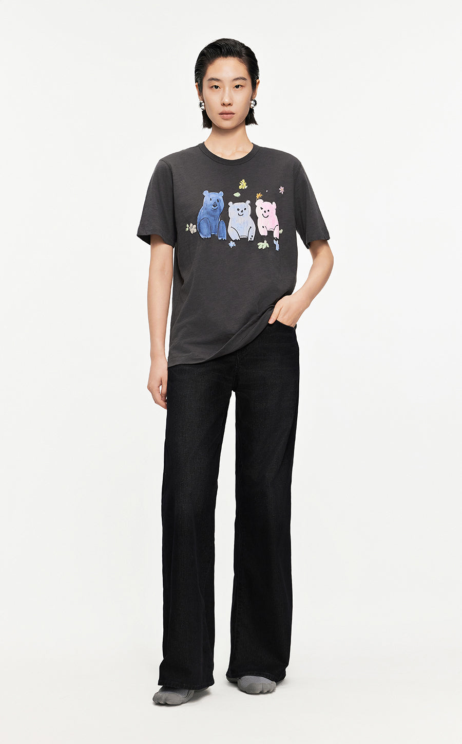 T-shirt /JNBY Fashionable Short-sleeved T-shirt Black