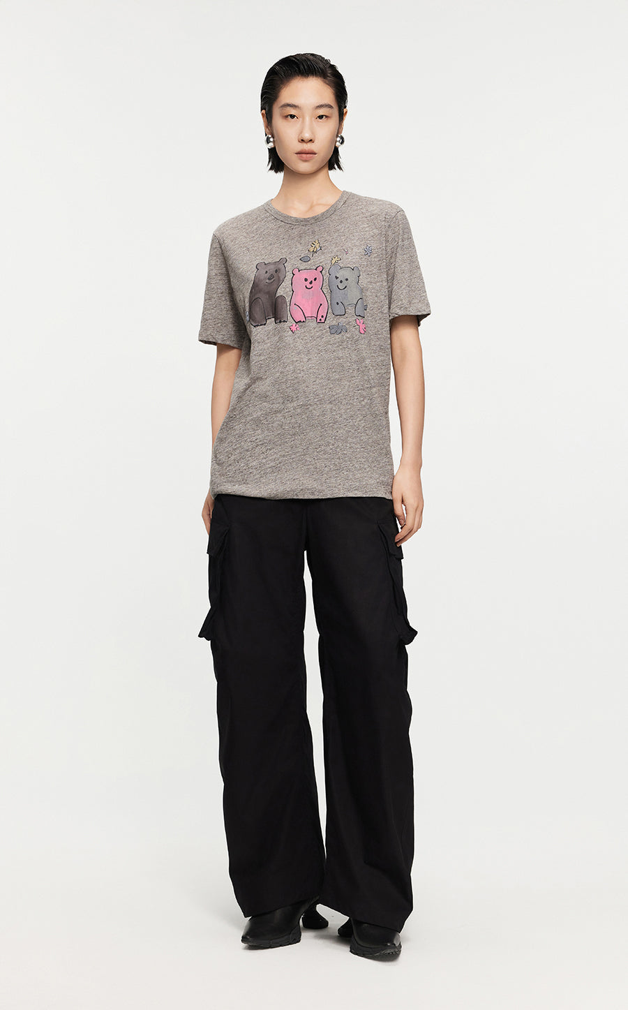 T-shirt /JNBY Fashionable Short-sleeved T-shirt Grey