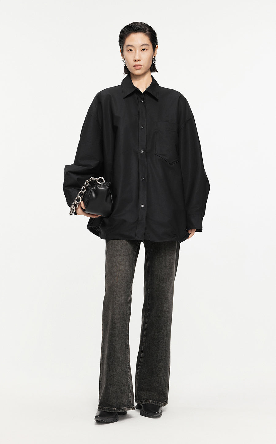 Shirt/JNBY Drawstring Aluminum Wire Long-sleeved Shirt