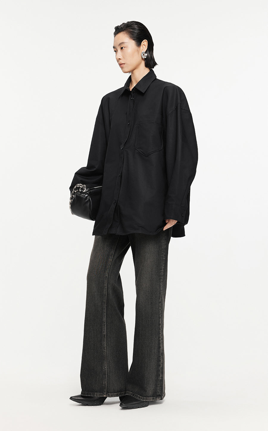 Shirt/JNBY Drawstring Aluminum Wire Long-sleeved Shirt