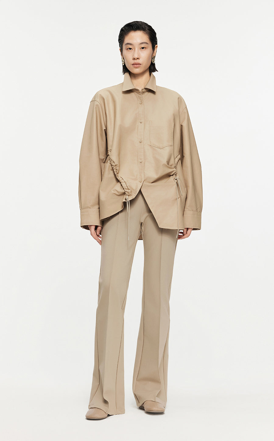 Shirt/JNBY Oversize Long-sleeved Shirt Wheat3