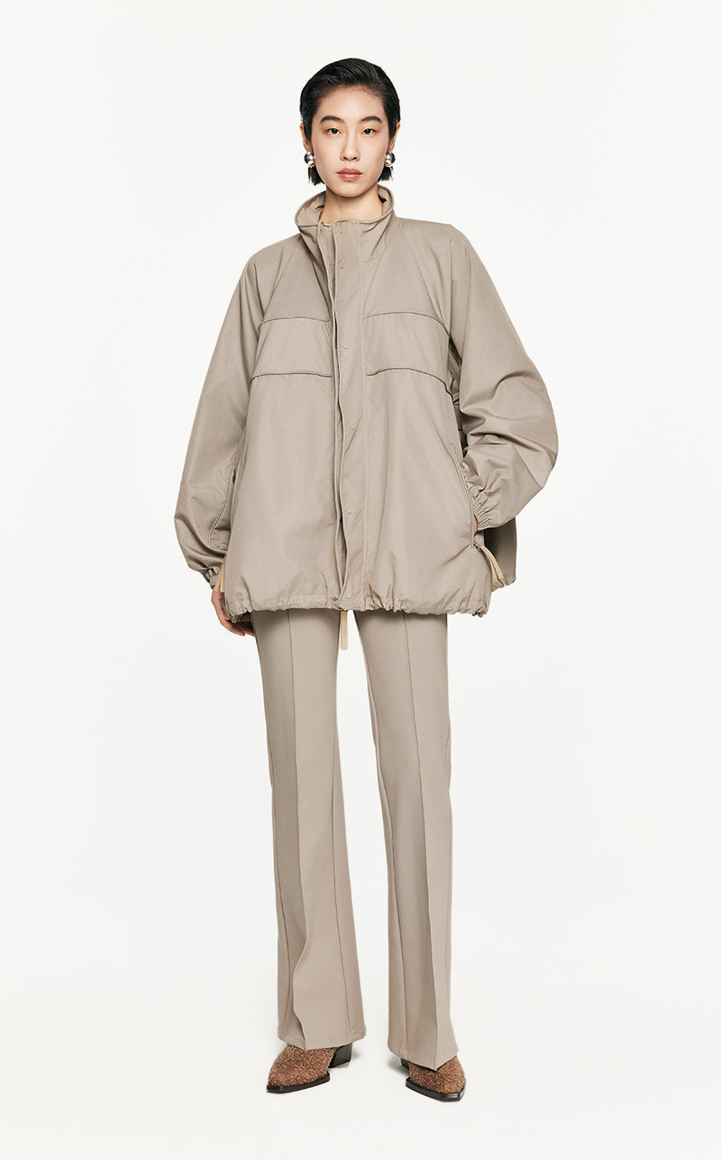 Jacket/JNBY Drawstring Aluminum Wire Oversize Jacket Wheat2