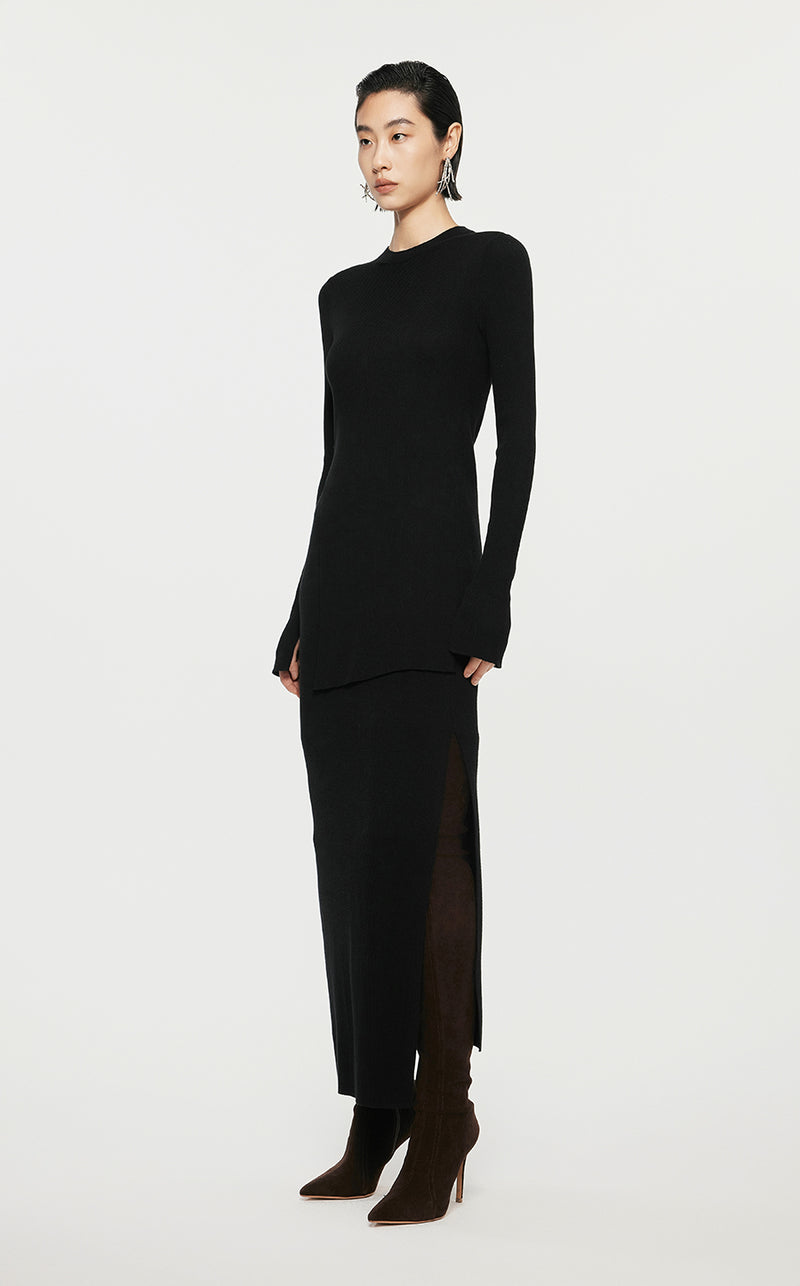 Skirt/JNBY H-line Slim Fit Ankle-length Skirt Black