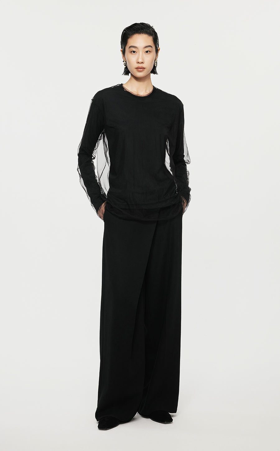 Pants/JNBY Loose Fitting Long Pants Black