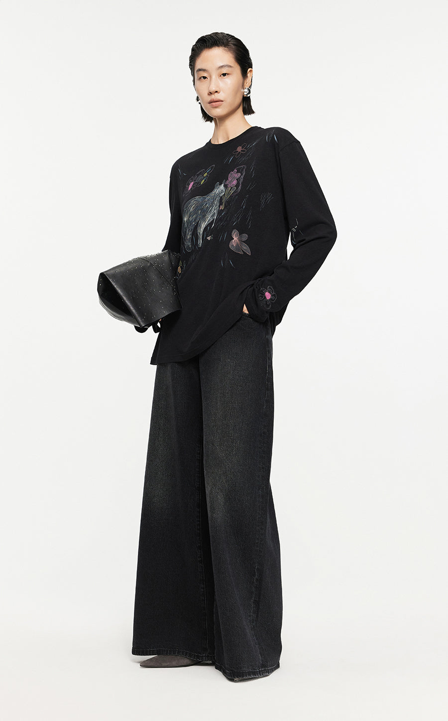 Pants/JNBY Loose Denim Pants Black