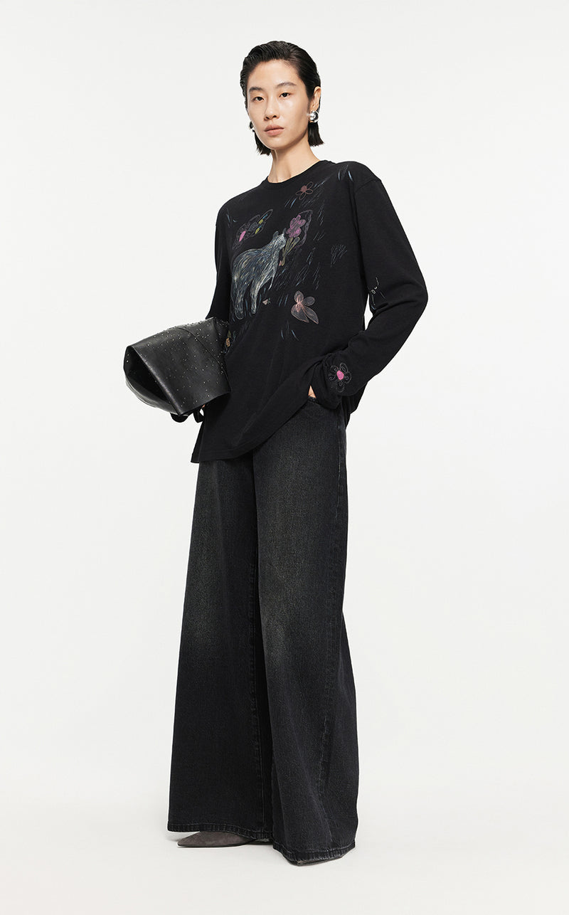 Pants/JNBY Loose Denim Pants Black