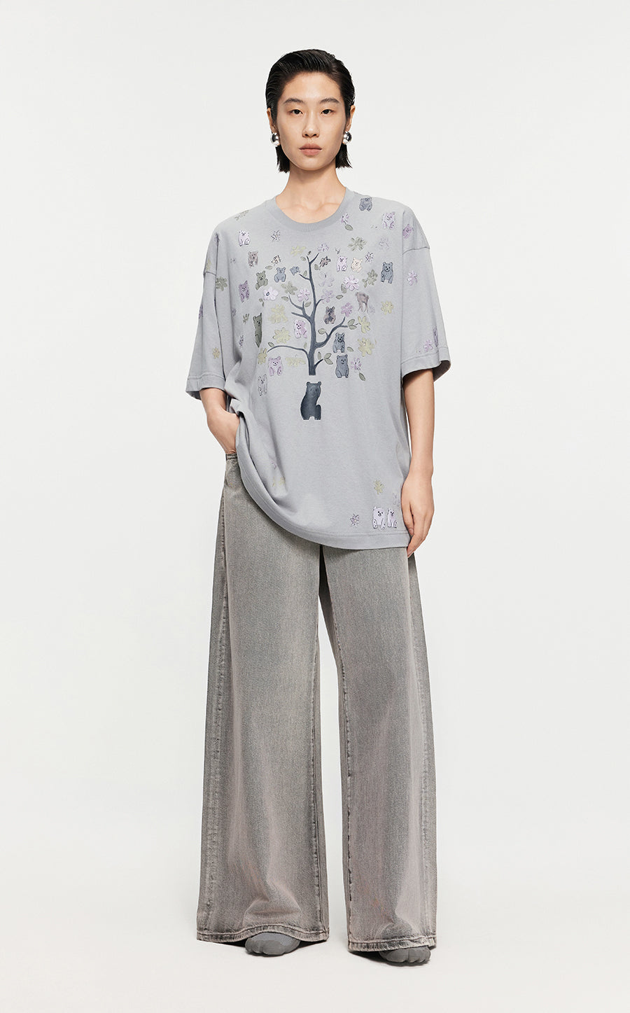 Pants/JNBY Loose Denim Pants Grey