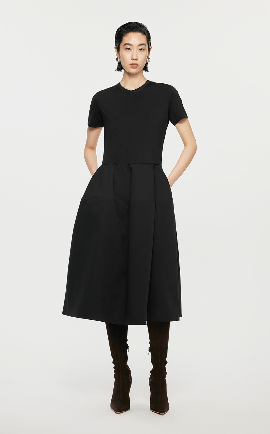 Dresses/JNBY A-line Short-sleeved Dresses Black
