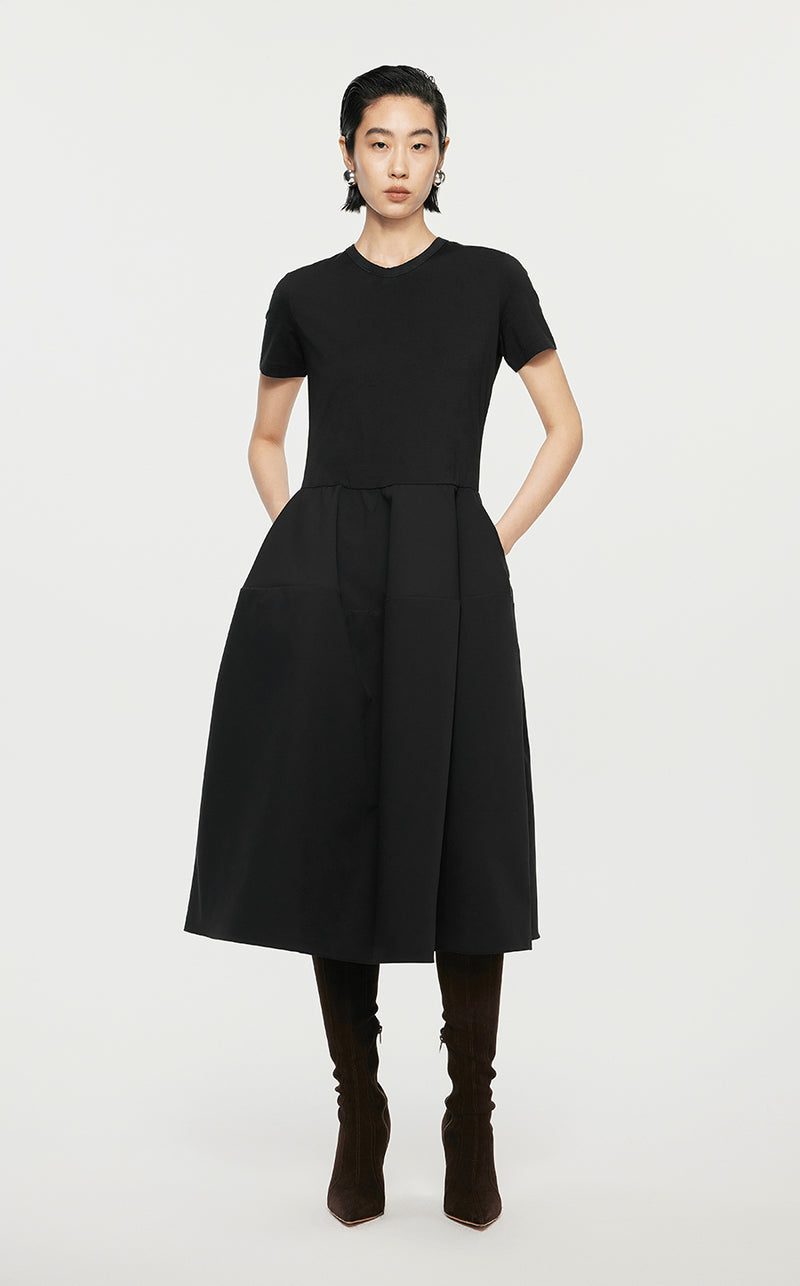 Dresses/JNBY A-line Short-sleeved Dresses Black