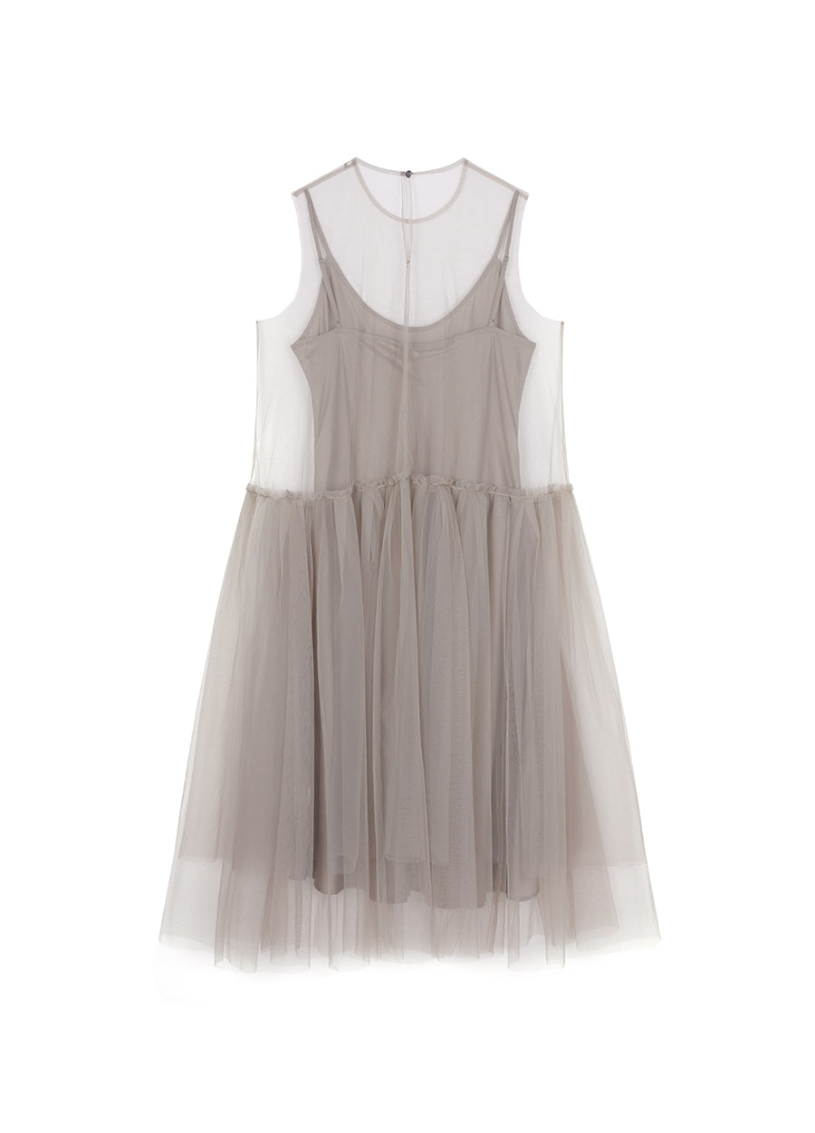 Dresses / JNBY A-line Mesh Above-the-knee Sleeveless Dresses