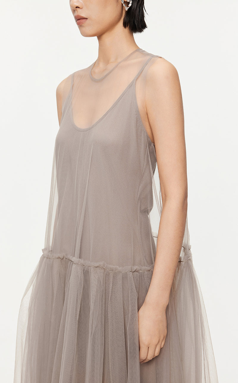 Dresses / JNBY A-line Mesh Above-the-knee Sleeveless Dresses
