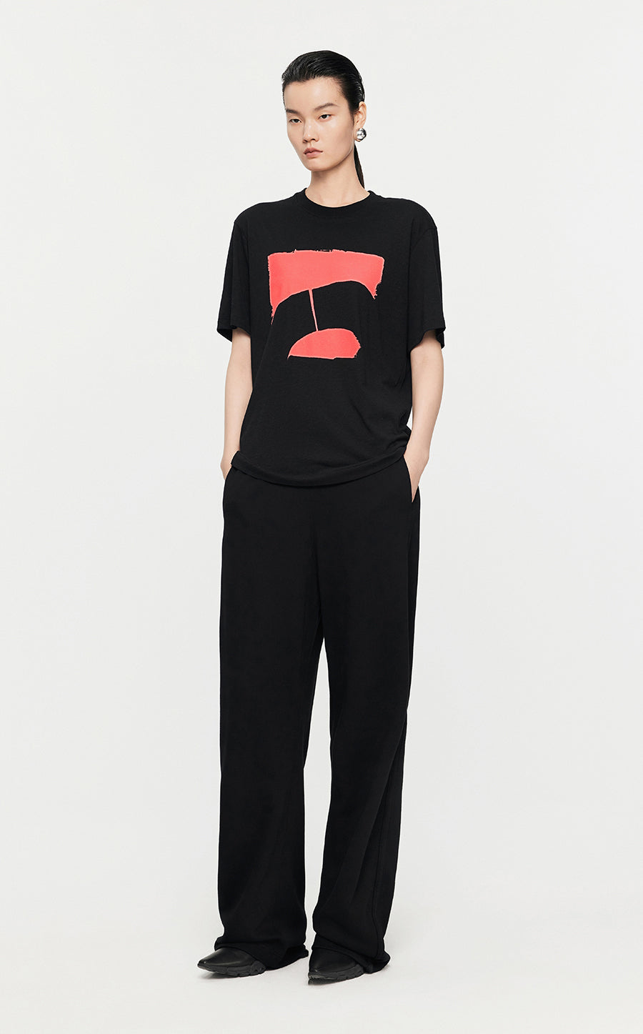 T-Shirt/JNBY Loose Fitting Short-sleeved T-Shirt Black