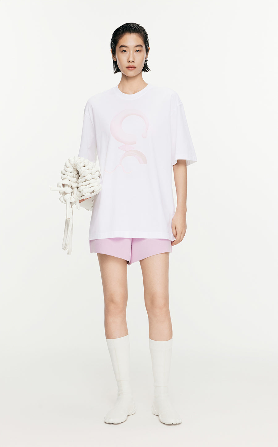 T-Shirt/JNBY Micro Elastic Loose Fitting Short-sleeved T-shirt White
