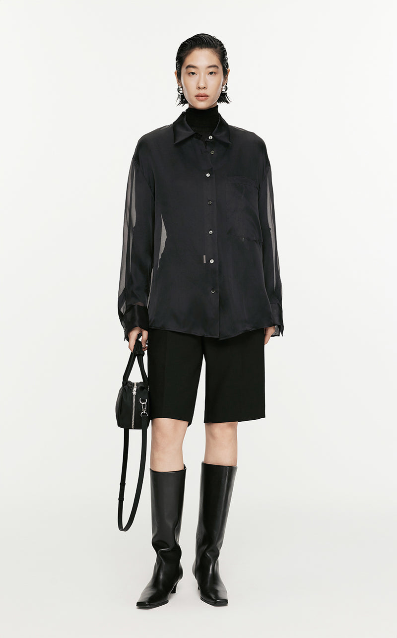 Shirt/JNBY Organza Long-sleeved Shirt Black