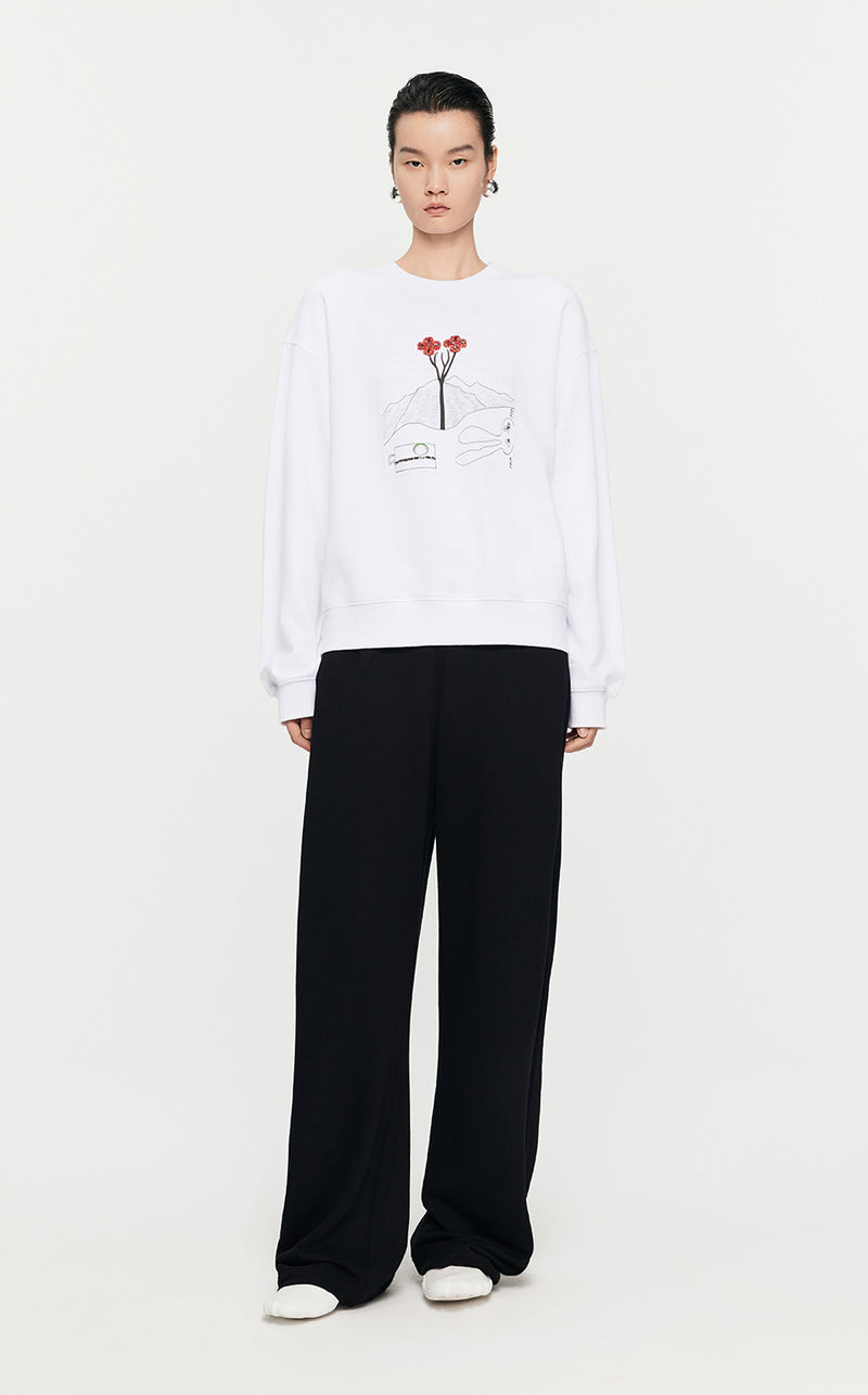 Sweatshirt / JNBY Loose Fitting Micro Elastic sweatshirt White