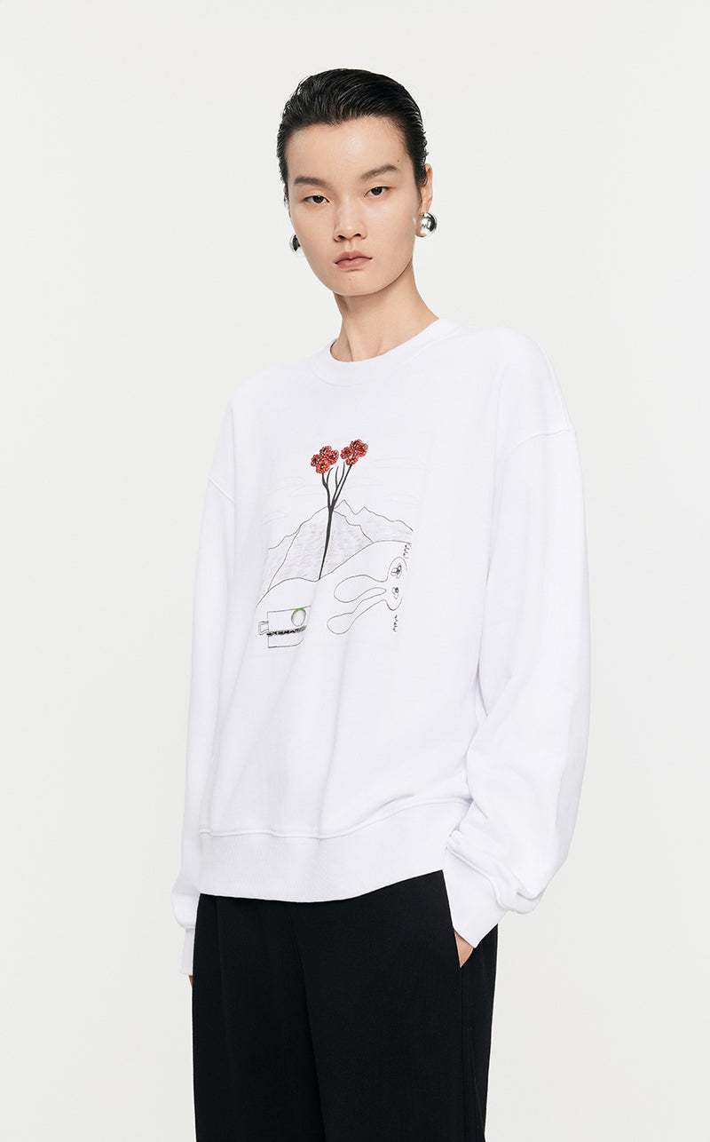 Sweatshirt / JNBY Loose Fitting Micro Elastic sweatshirt