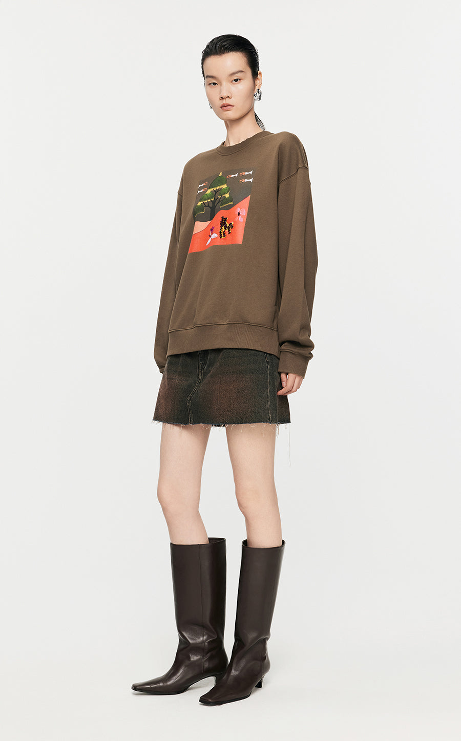 Sweatshirt / JNBY Loose Fitting Micro Elastic sweatshirt