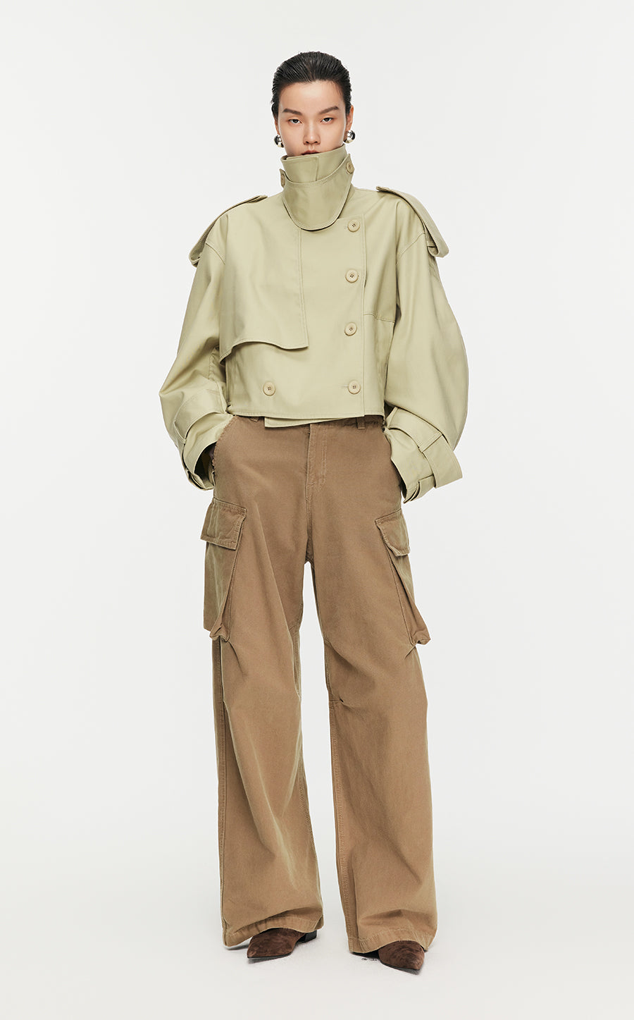 Coat/JNBY Oversize Cotton Coat Khaki