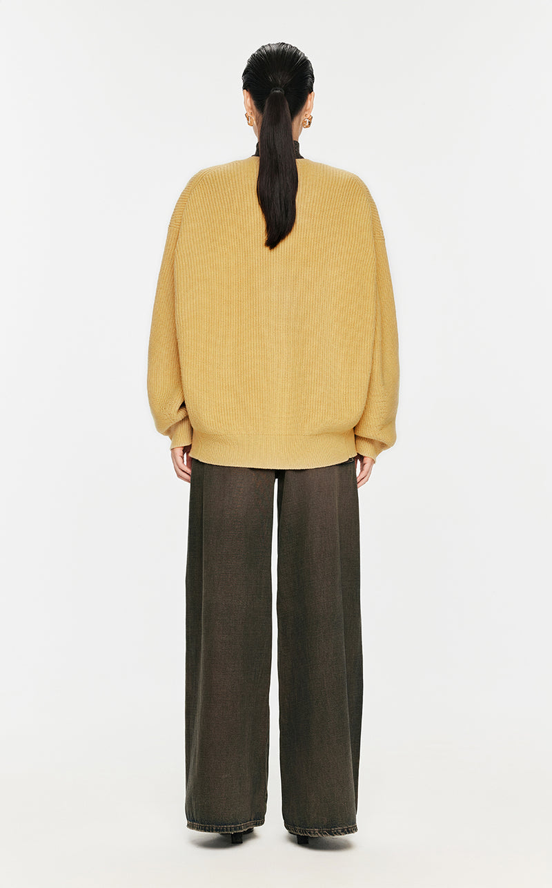 Sweater / JNBY Wool-blend Collarless Cardigan