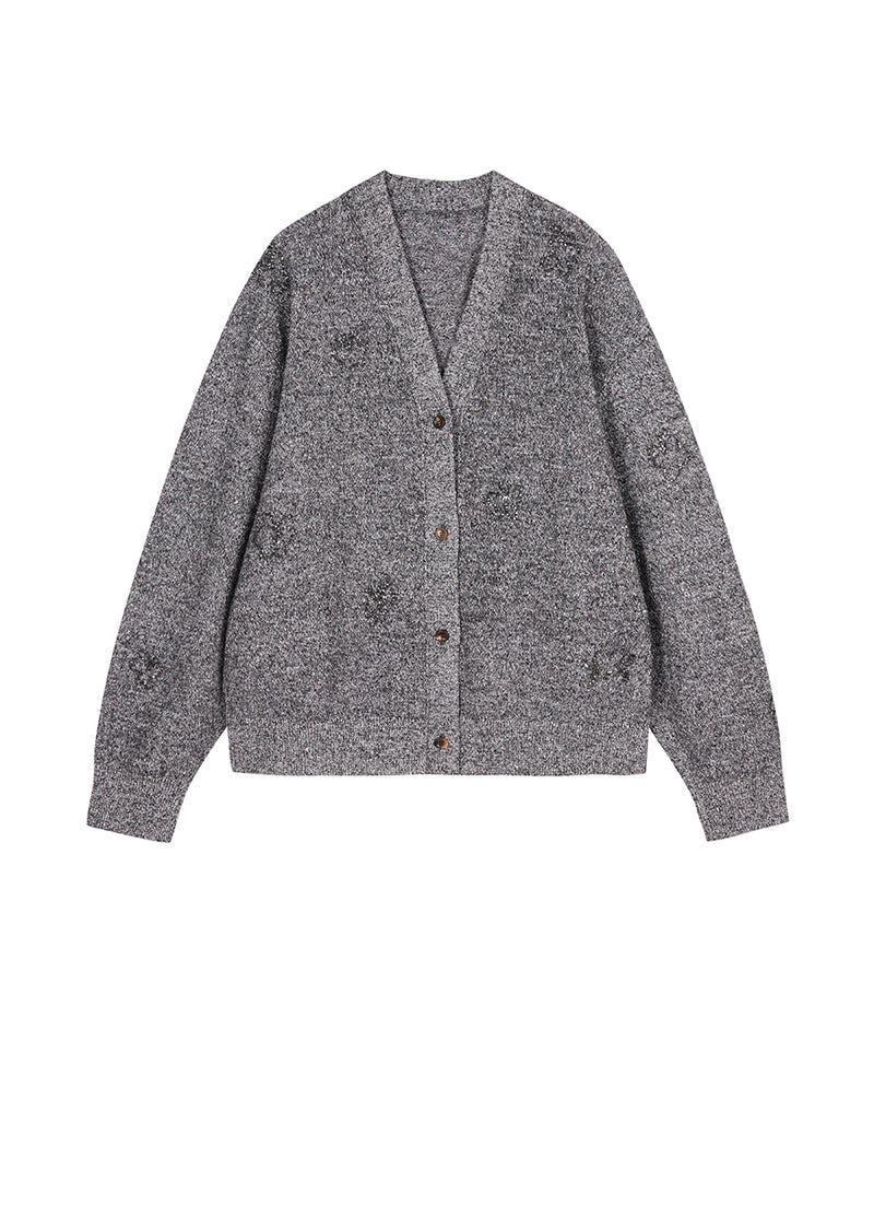 Sweater / JNBY Butterfly-embellished Mid-length Cardigan