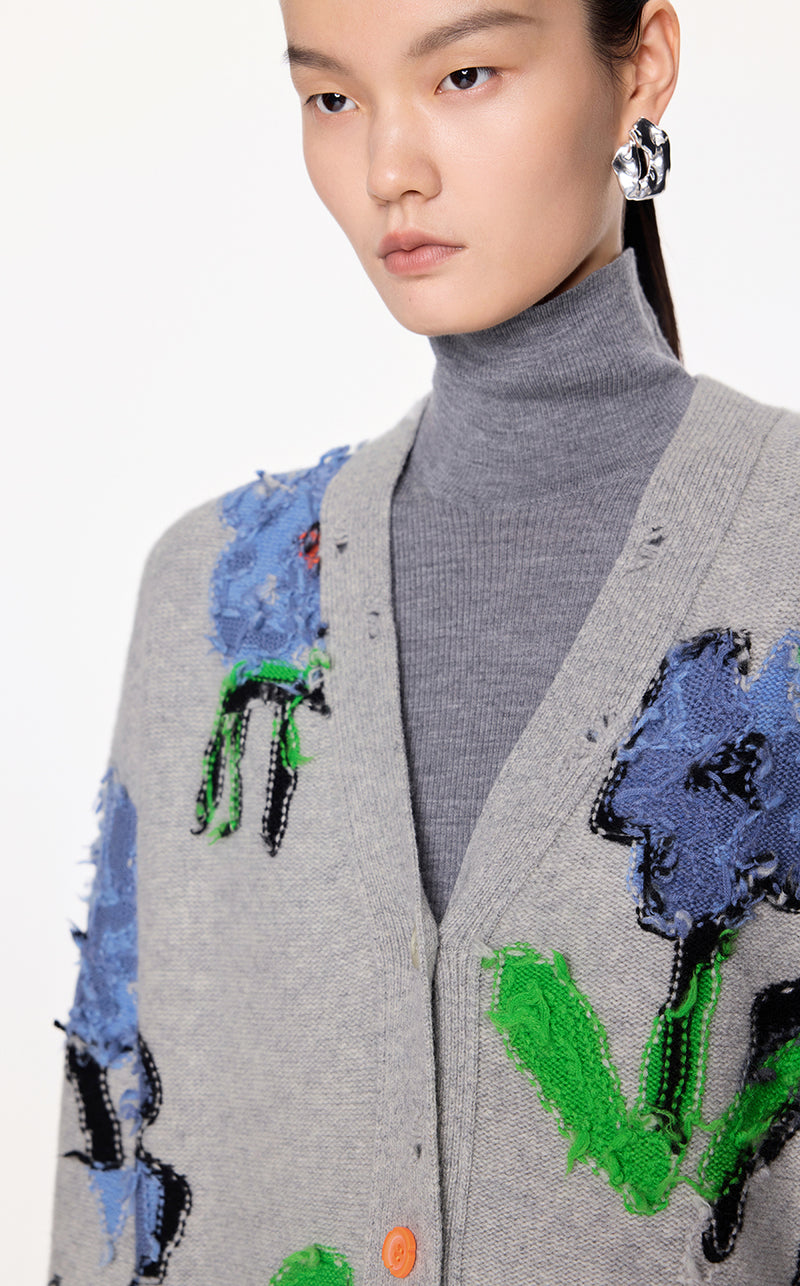 Sweater / JNBY Floral Pattern V-neck Cardigan