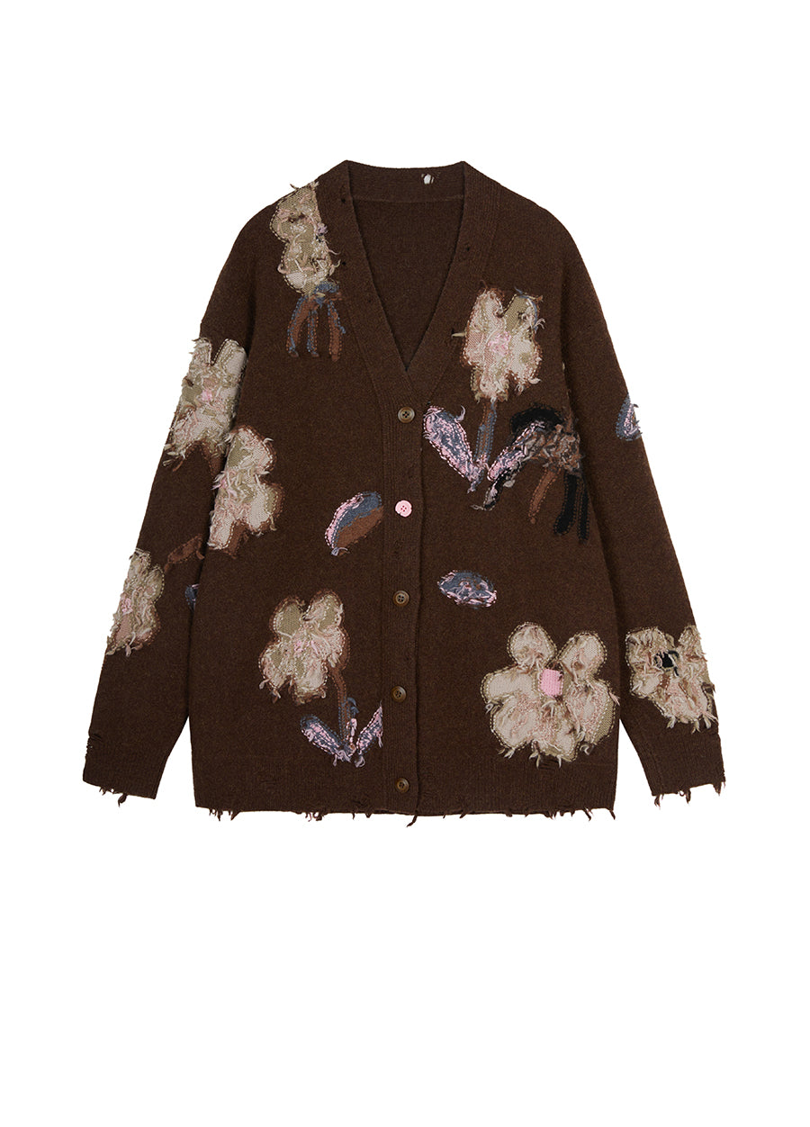 Sweater / JNBY Floral Pattern V-neck Cardigan
