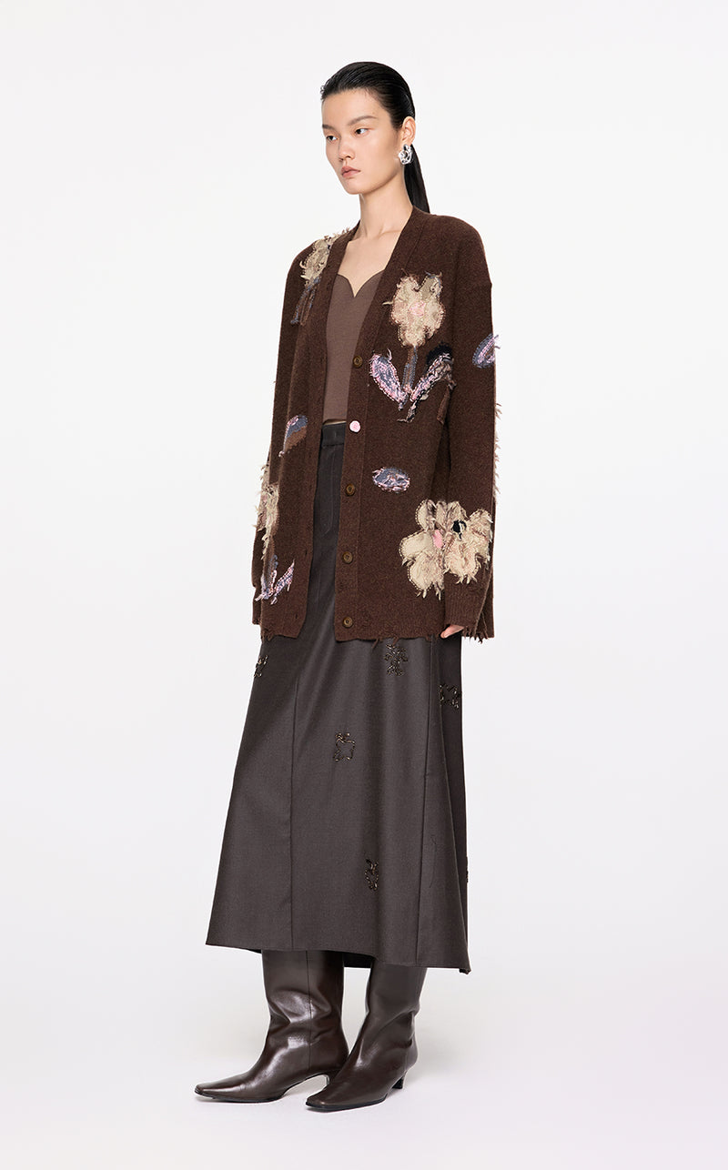 Sweater / JNBY Floral Pattern V-neck Cardigan