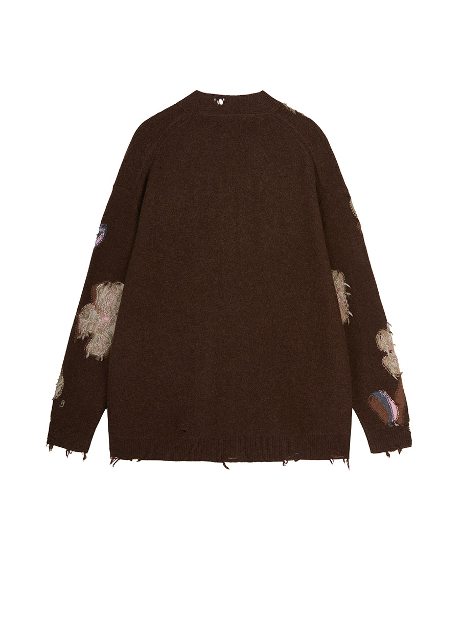Sweater / JNBY Floral Pattern V-neck Cardigan