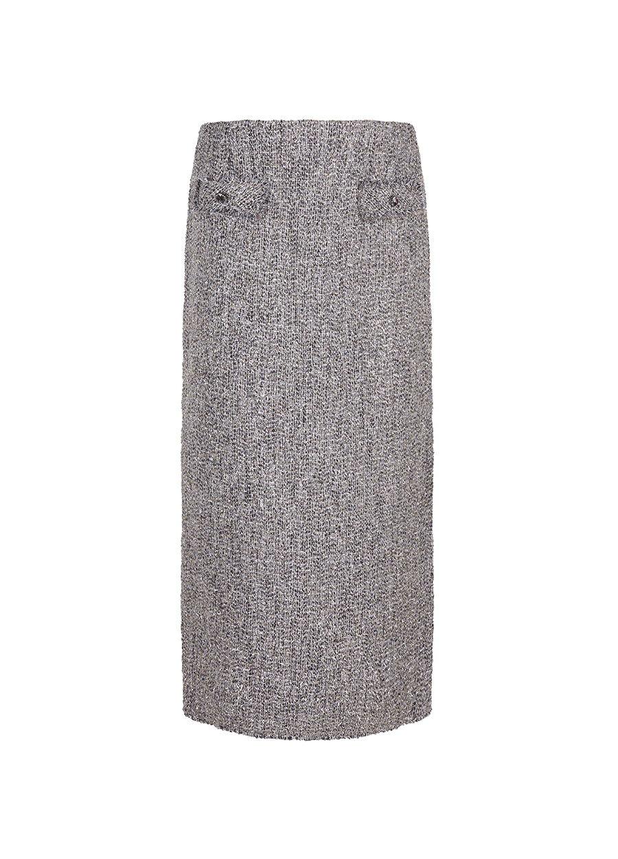 Skirt / JNBY Jacquard H-shaped Long Waist Skirt Grey