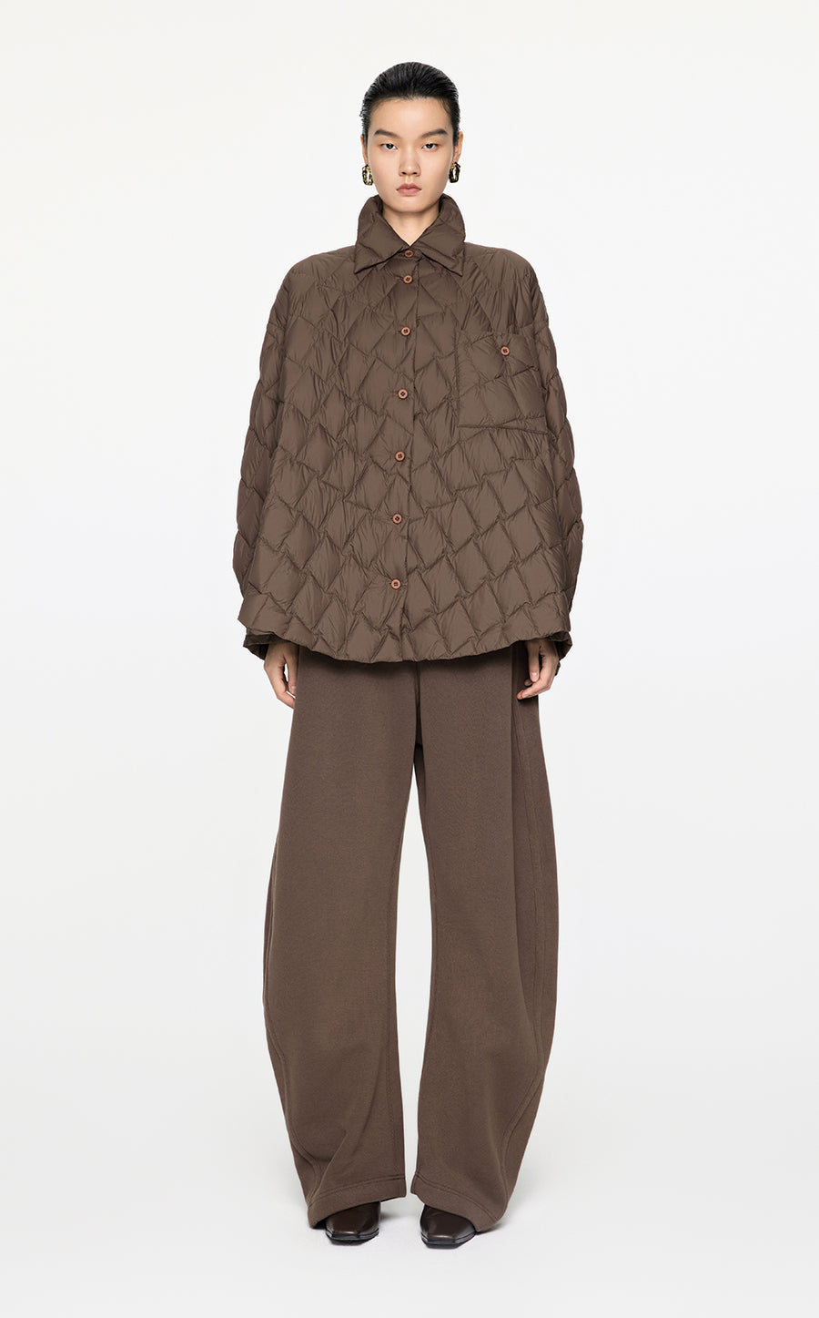 Pants / JNBY Loose Casual Maxi Trousers Brown