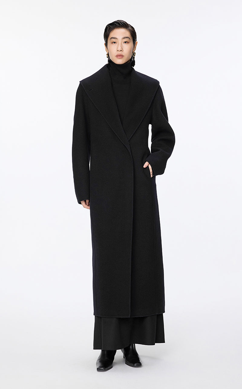 Coat / JNBY Tailored Wool Ultra-Long Coat Black