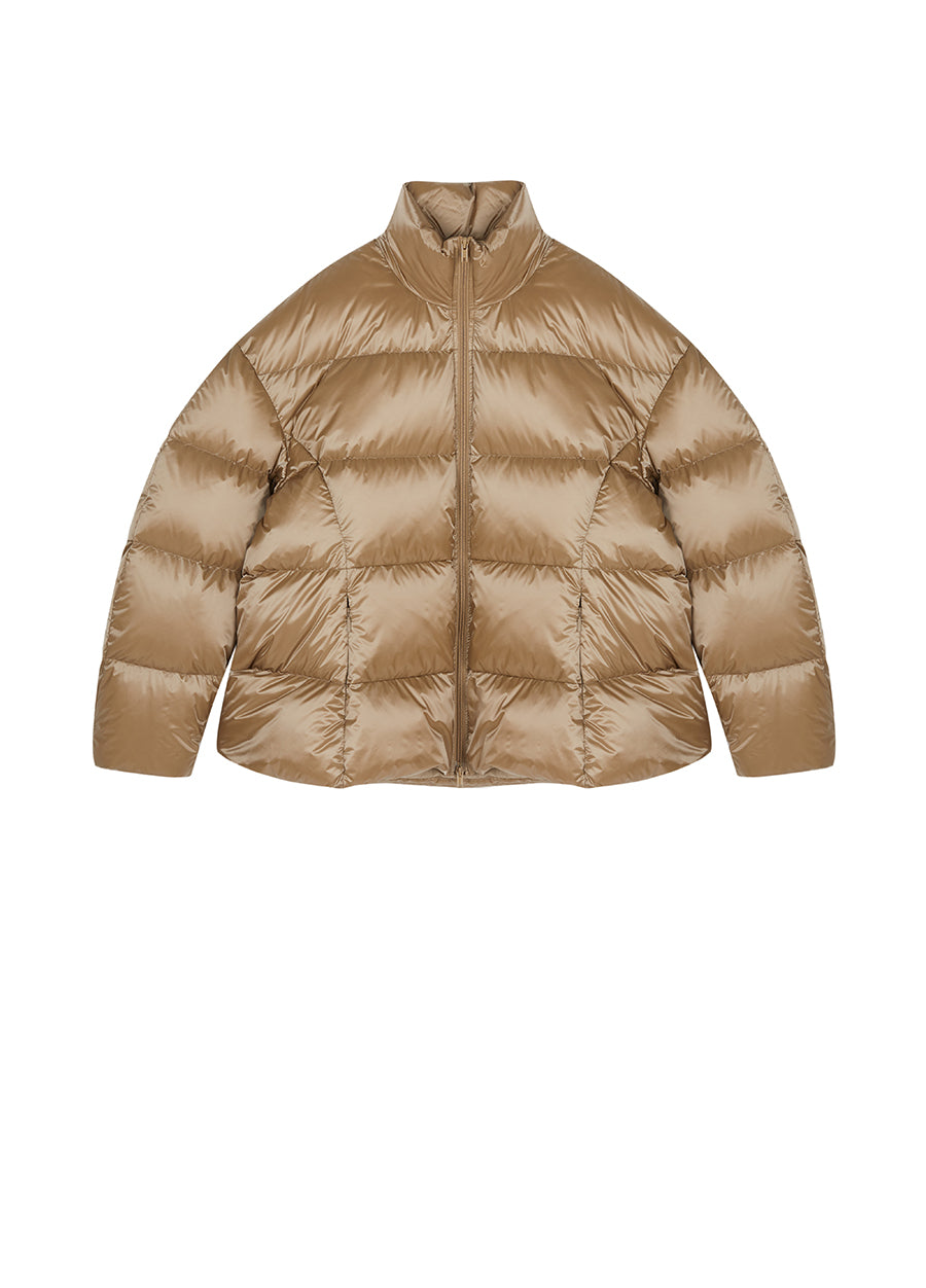 Downcoat / JNBY Oversize Stand-Collar Nylon Down Coat Khaki