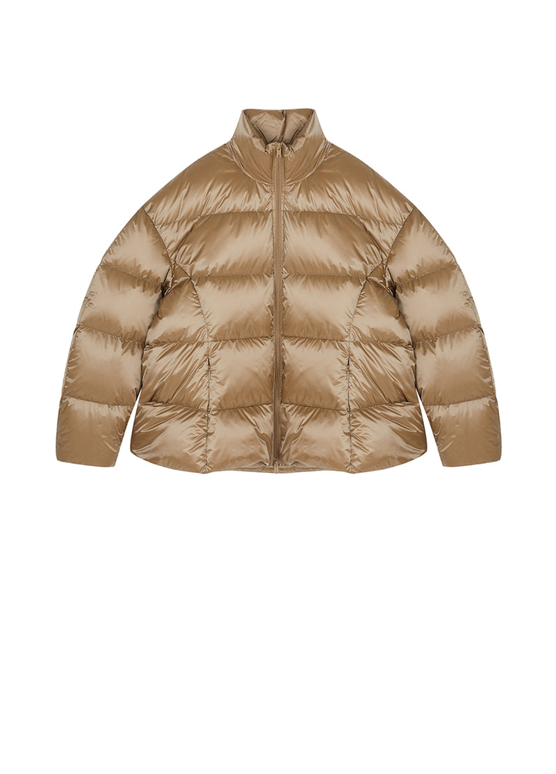Downcoat / JNBY Oversize Stand-Collar Nylon Down Coat Khaki