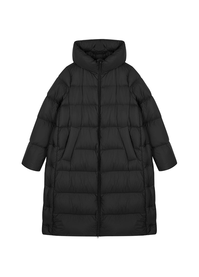Downcoat / (Extreme Cold Weather)JNBY Relaxed Hooded Goose Down Coat Black
