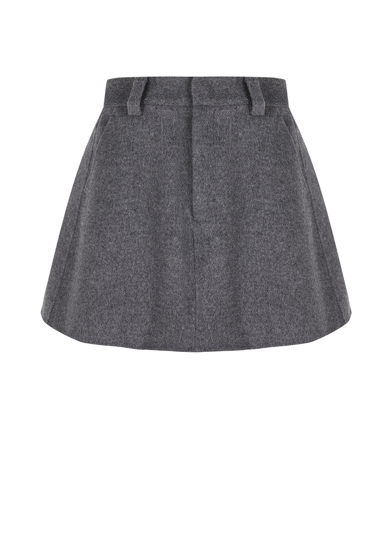 Skirt / JNBY A-Type Wool Short Waist Skirt Grey