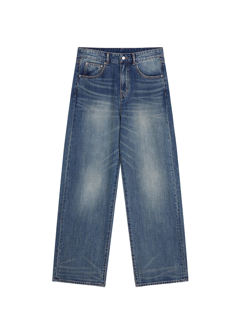 Pants / JNBY Eco-Friendly Straight Washed Jeans Blue