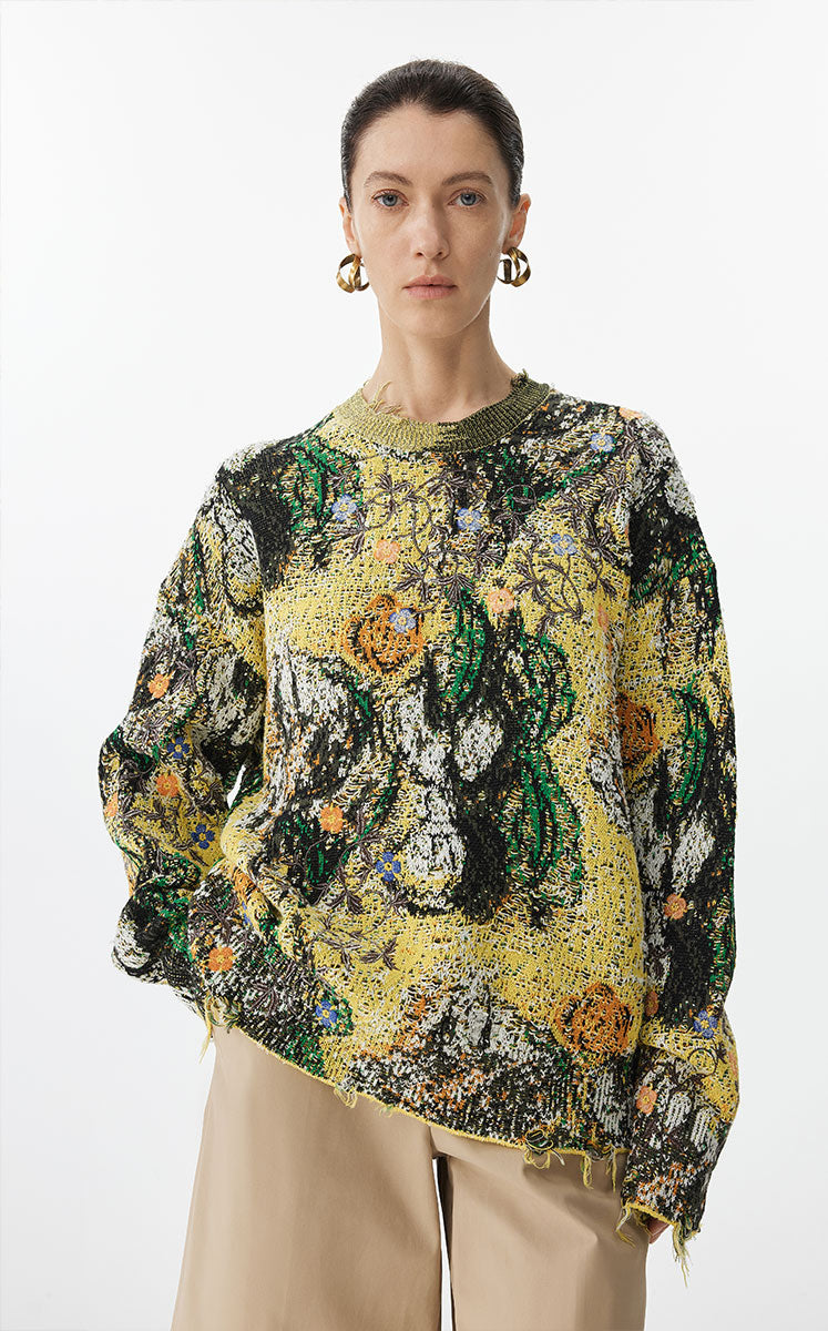 Sweater / JNBY Oversized Floral Knit Sweater
