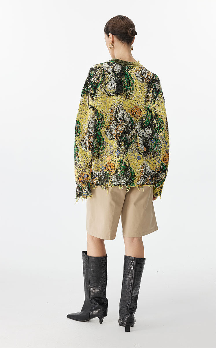 Sweater / JNBY Oversized Floral Knit Sweater