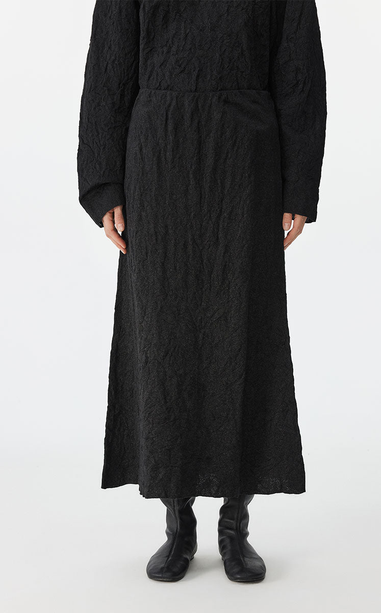 Skirt / JNBY Textured Long Pleated Hybrid Skirt