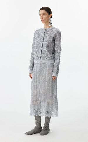 Skirt / JNBY Metallic Hybrid Midi Skirt Silver grey