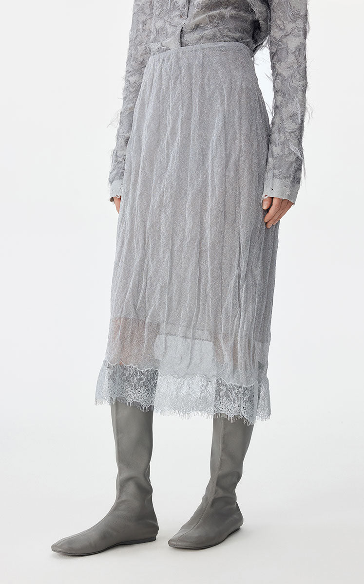 Skirt / JNBY Metallic Hybrid Midi Skirt