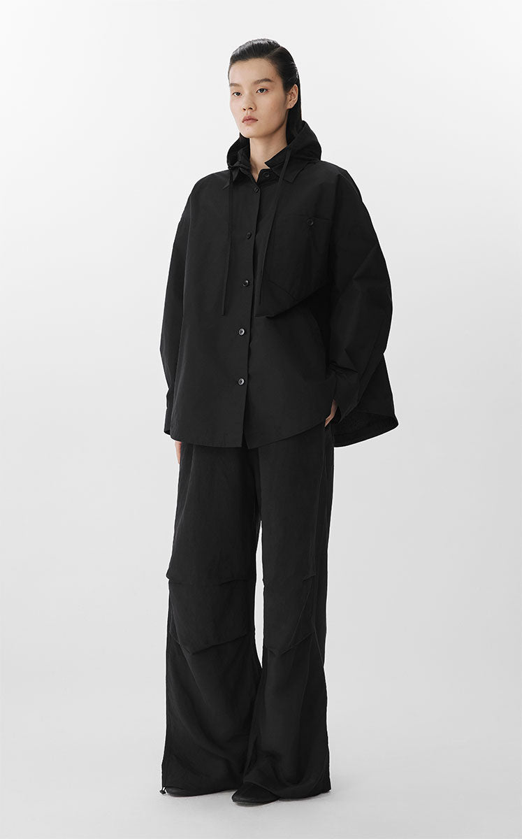 Shirt / JNBY Oversized Recycled Nylon Shirt black