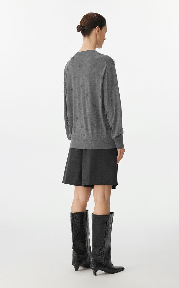 Sweater / JNBY 3D Floral Loose Knit Sweater